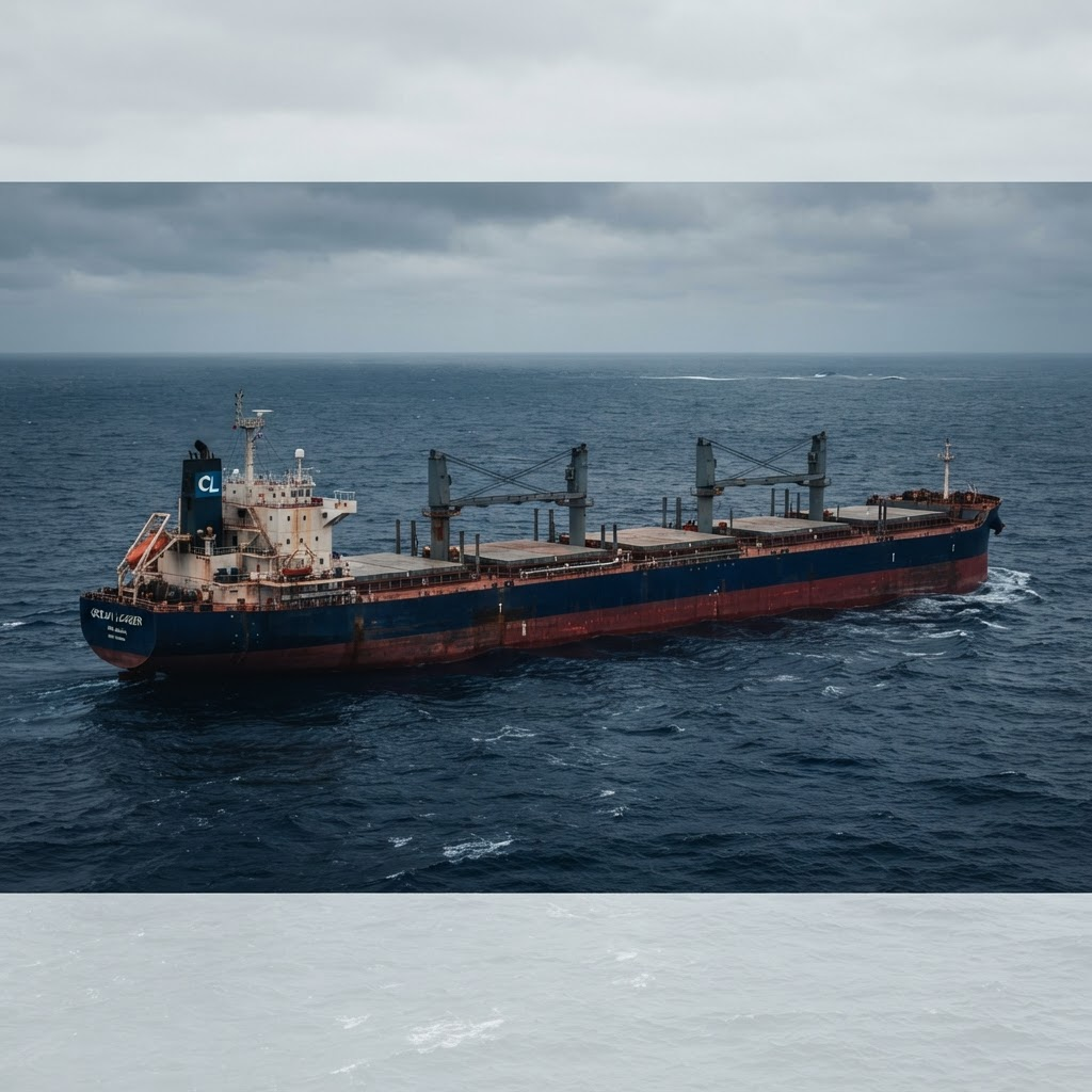 Buque granelero (bulk carrier) navegando en mar abierto